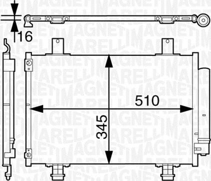 Magneti Marelli 350203631000 - Condenser, air conditioning autospares.lv