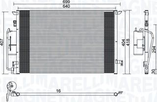 Magneti Marelli 350203892000 - Condenser, air conditioning autospares.lv