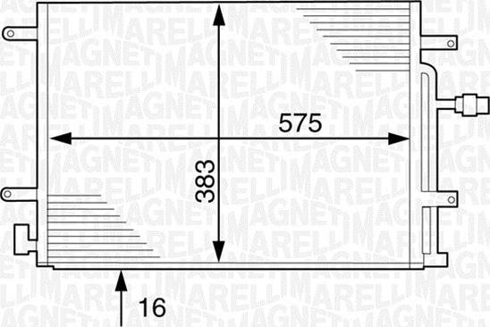 Magneti Marelli 350203231000 - Condenser, air conditioning autospares.lv