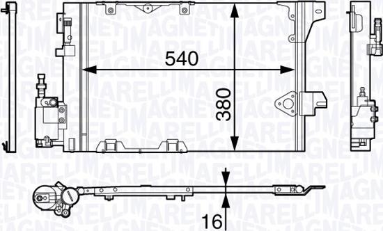 Magneti Marelli 350203703000 - Condenser, air conditioning autospares.lv