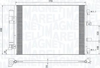 Magneti Marelli 350203773000 - Condenser, air conditioning autospares.lv