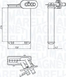 Magneti Marelli 350218494000 - Heat Exchanger, interior heating autospares.lv