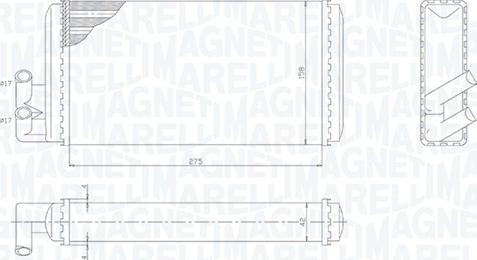 Magneti Marelli 350218403000 - Heat Exchanger, interior heating autospares.lv