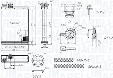 Magneti Marelli 350218486000 - Heat Exchanger, interior heating autospares.lv