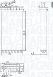 Magneti Marelli 350218436000 - Heat Exchanger, interior heating autospares.lv