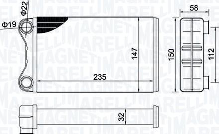 Magneti Marelli 350218424000 - Heat Exchanger, interior heating autospares.lv