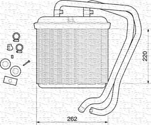 Magneti Marelli 350218071000 - Heat Exchanger, interior heating autospares.lv