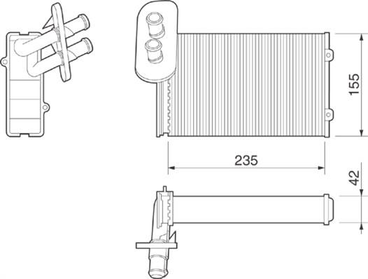 Magneti Marelli 350218211000 - Heat Exchanger, interior heating autospares.lv