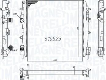 Magneti Marelli 350213995000 - Radiator, engine cooling autospares.lv