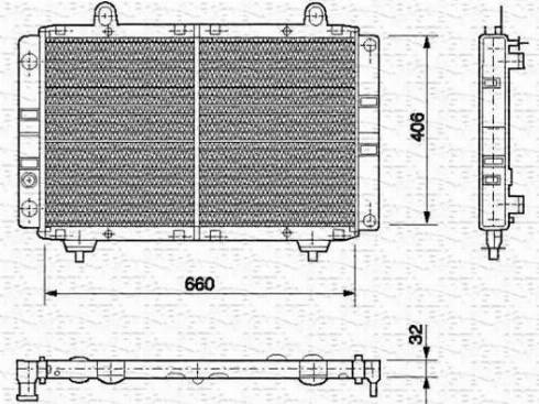 Magneti Marelli 350213454000 - Radiator, engine cooling autospares.lv