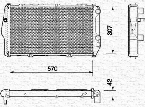 Magneti Marelli 350213402000 - Radiator, engine cooling autospares.lv