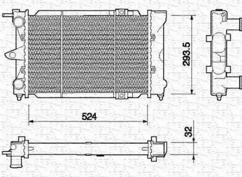 Magneti Marelli 350213651000 - Radiator, engine cooling autospares.lv