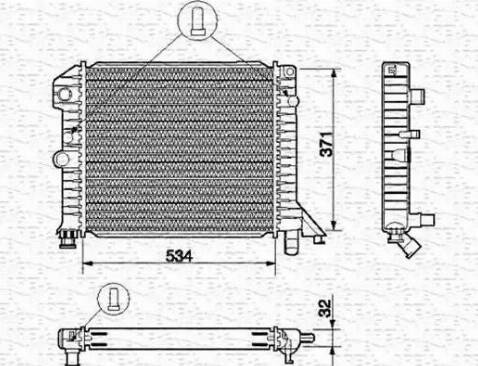 Magneti Marelli 350213663000 - Radiator, engine cooling autospares.lv