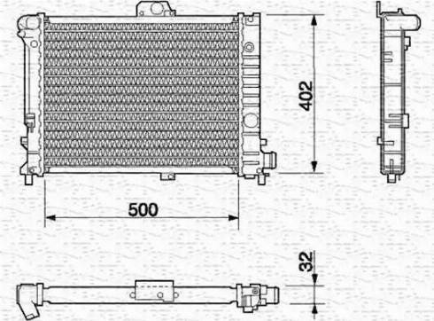 Magneti Marelli 350213631000 - Radiator, engine cooling autospares.lv