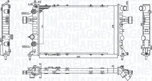 Magneti Marelli 350213194600 - Radiator, engine cooling autospares.lv