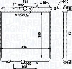 Magneti Marelli 350213194100 - Radiator, engine cooling autospares.lv