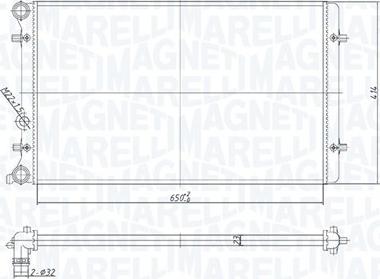 Magneti Marelli 350213190800 - Radiator, engine cooling autospares.lv