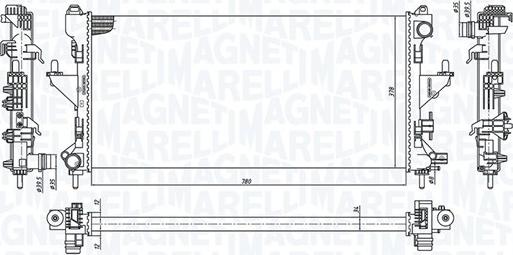 Magneti Marelli 350213198300 - Radiator, engine cooling autospares.lv