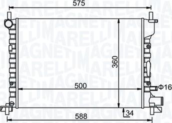 Magneti Marelli 350213193300 - Radiator, engine cooling autospares.lv