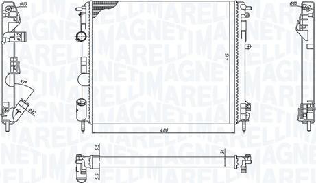 Magneti Marelli 350213192600 - Radiator, engine cooling autospares.lv