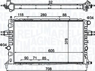 Magneti Marelli 350213192300 - Radiator, engine cooling autospares.lv