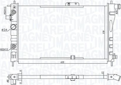 Magneti Marelli 350213197900 - Radiator, engine cooling autospares.lv