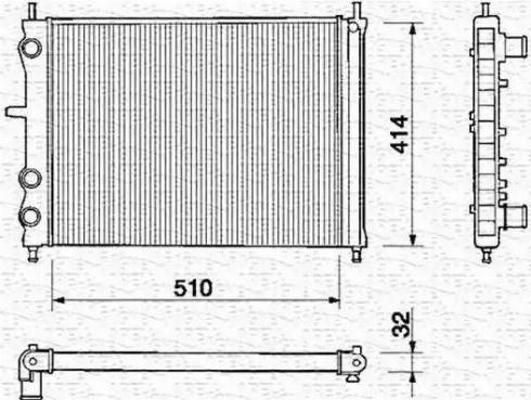 Magneti Marelli 350213149000 - Radiator, engine cooling autospares.lv