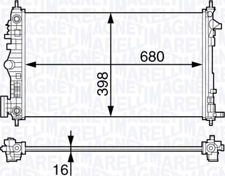 Magneti Marelli 350213140800 - Radiator, engine cooling autospares.lv