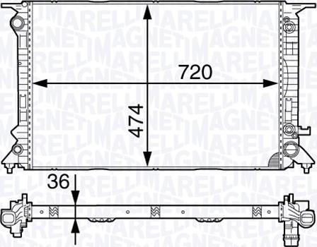 Magneti Marelli 350213141900 - Radiator, engine cooling autospares.lv