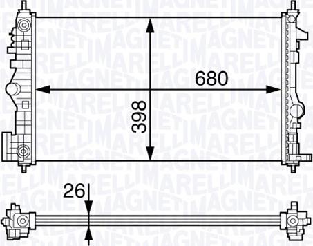 Magneti Marelli 350213141400 - Radiator, engine cooling autospares.lv