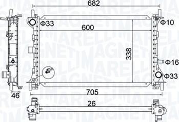 Magneti Marelli 350213159900 - Radiator, engine cooling autospares.lv