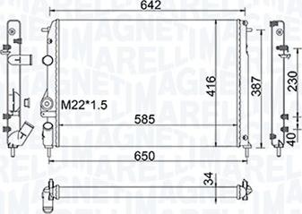 Magneti Marelli 350213159400 - Radiator, engine cooling autospares.lv