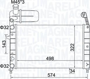 Magneti Marelli 350213154400 - Radiator, engine cooling autospares.lv