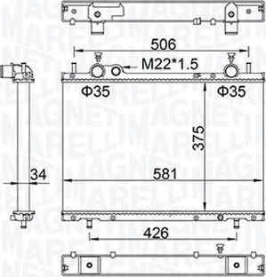 Magneti Marelli 350213154800 - Radiator, engine cooling autospares.lv