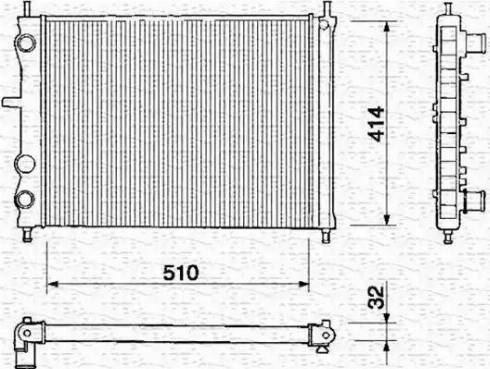 Magneti Marelli 350213150000 - Radiator, engine cooling autospares.lv