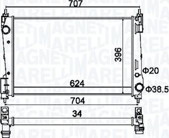 Magneti Marelli 350213151200 - Radiator, engine cooling autospares.lv