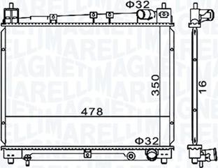 Magneti Marelli 350213152900 - Radiator, engine cooling autospares.lv