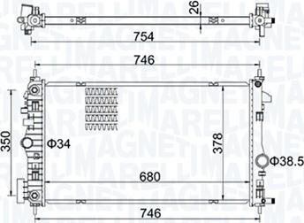 Magneti Marelli 350213152300 - Radiator, engine cooling autospares.lv