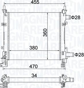 Magneti Marelli 350213161900 - Radiator, engine cooling autospares.lv