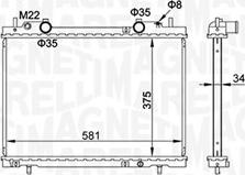 Magneti Marelli 350213163900 - Radiator, engine cooling autospares.lv