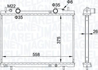 Magneti Marelli 350213163900 - Radiator, engine cooling autospares.lv