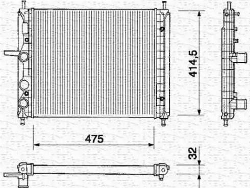 Magneti Marelli 350213163000 - Radiator, engine cooling autospares.lv