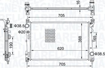 Magneti Marelli 350213163100 - Radiator, engine cooling autospares.lv