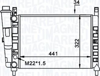 Magneti Marelli 350213162300 - Radiator, engine cooling autospares.lv