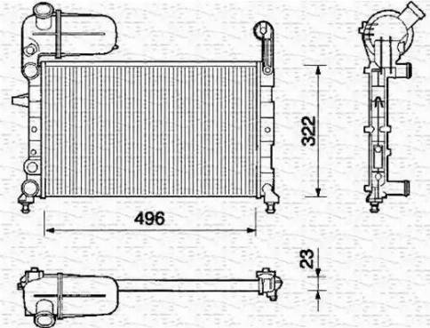 Magneti Marelli 350213105000 - Radiator, engine cooling autospares.lv