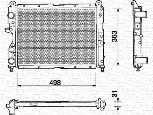 Magneti Marelli 350213106000 - Radiator, engine cooling autospares.lv