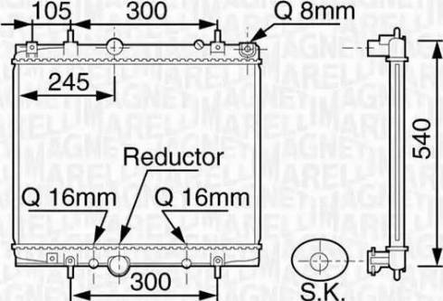 Magneti Marelli 350213108800 - Radiator, engine cooling autospares.lv