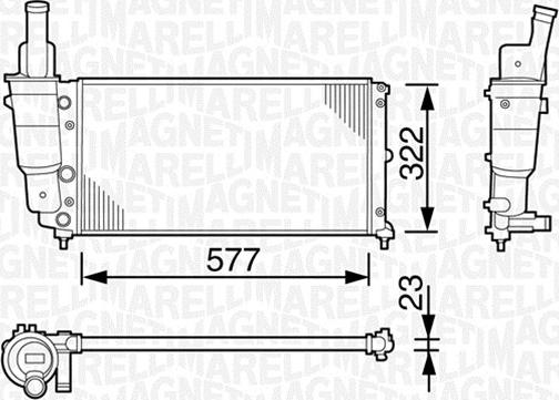 Magneti Marelli 350213114003 - Radiator, engine cooling autospares.lv