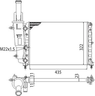 Magneti Marelli 350213113003 - Radiator, engine cooling autospares.lv