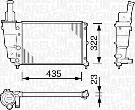 Magneti Marelli 350213113003 - Radiator, engine cooling autospares.lv